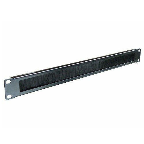 1u Brush Letterbox Cable Tidy Panel Black