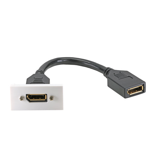 20cm 4K DisplayPort Female Lead - 25mm x 50mm DisplayPort Female Module